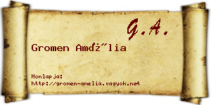 Gromen Amélia névjegykártya